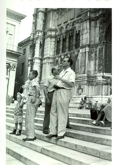 Carl Nickle, with his eldest son, Europe 1956