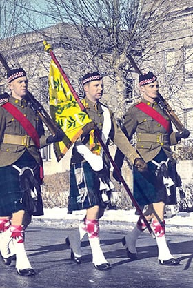 Sam Nickle Jr. (right) on parade before joining the fighting in World War II