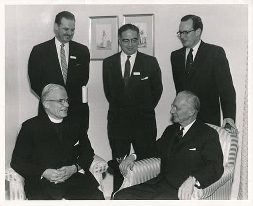 SCN Sr. with sons Sam Jr. and Carl, and son-in-law Wes, with Archdeacon Swanson, ca. 1960