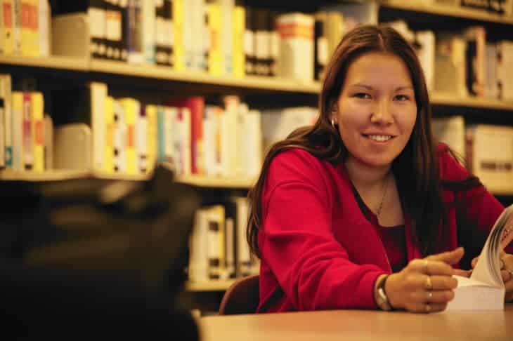 Bursary for Indigenous Learners student in library